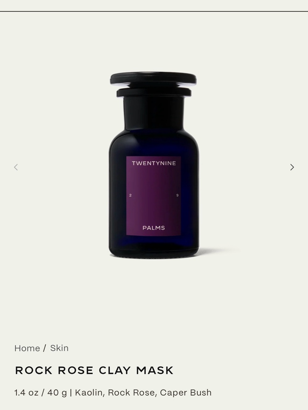 TWENTYNINE Palms Rock Rose Clay Mask - NIB